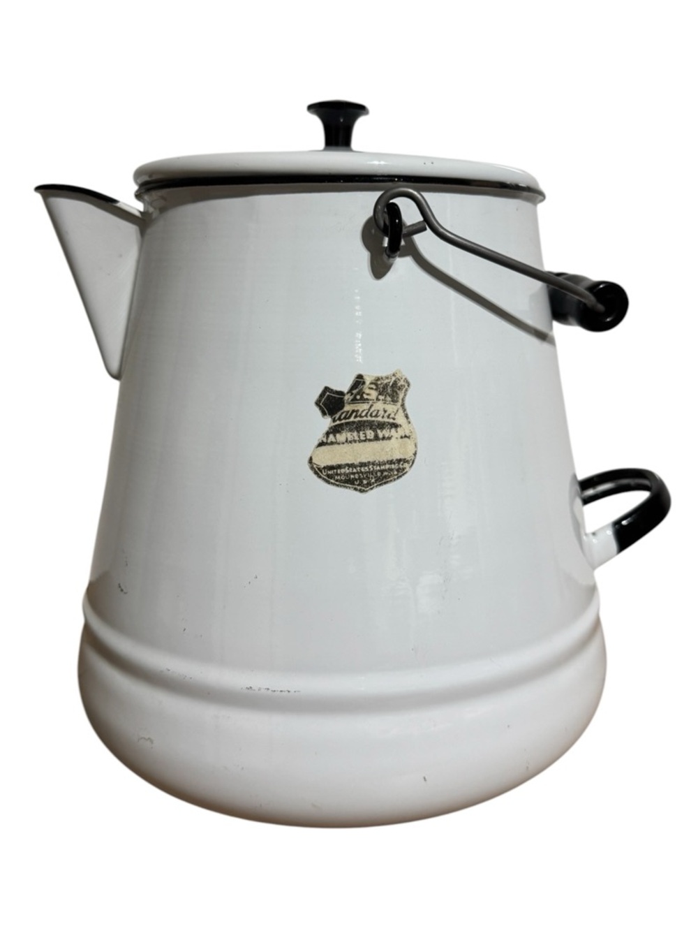 Large Enamel Water Kettle farming camping Home Decor Cottage Rustic Gardening